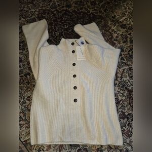 Loulou Studio Ivory Knit Button-Up